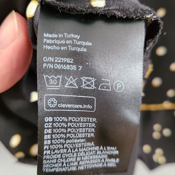 H&M Black and Yellow Pajama Style Blouse sz 2 - Picture 4 of 4